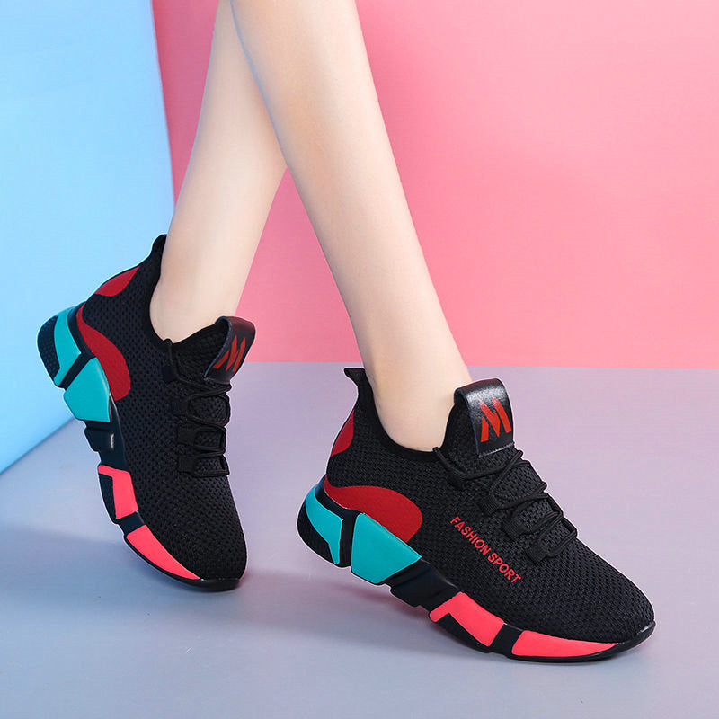 Women Sneakers Fashion autumn shoes winter Breathable Air Mesh Lace Up Casual Shoes Ladies Soft Flat Comfort Walking Shoes