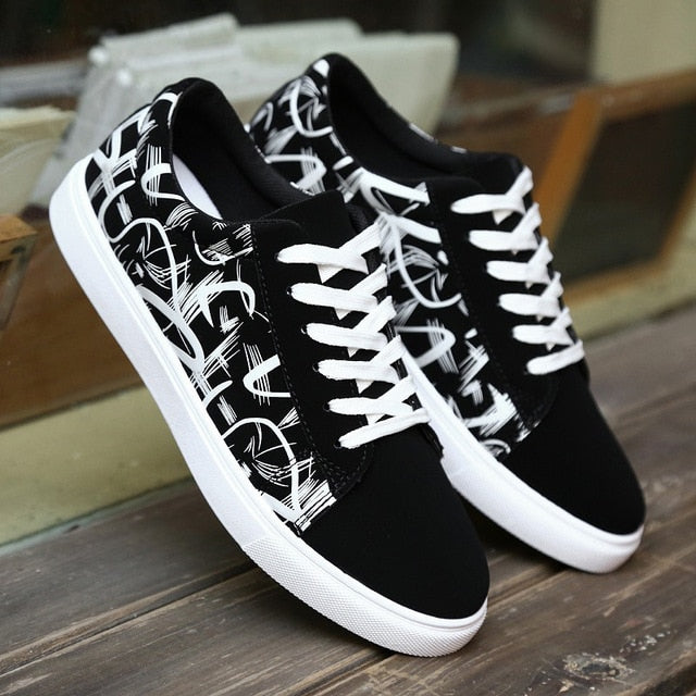 2020 Men Vulcanize Shoes Spring Mens Printed Shoes Canvas Shoes Men Sneakers Lace Up Male Shoes Adult Footwear Chaussure Homme