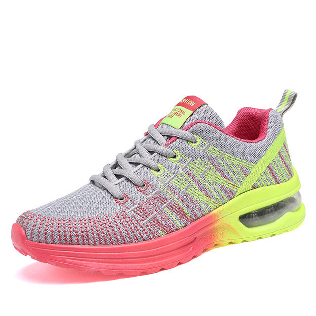 Cushioning Women Sock Sneakers Breathable Mesh Yellow Running Shoes Height Increasing Wedge Sports Shoes Thick Sole Platform 42