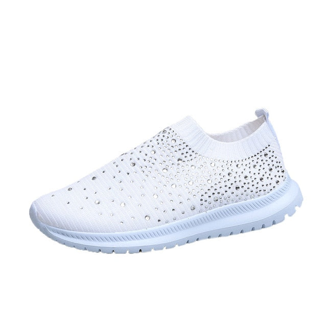Zapatillas planas de Mujer, moda de cristal, Zapatillas ostentosas, Zapatillas informales, Zapatillas de deporte, Zapatillas de Invierno para Mujer, zapato vulcanizado, Zapatillas para Mujer
