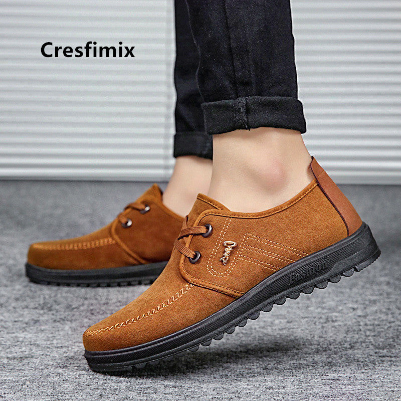 Cresfimix Chaussures Hommes Men Casual Brown Light Weight Spring Shoes Male Leisure Street Shoes Man Black Lace Up Shoes E5086