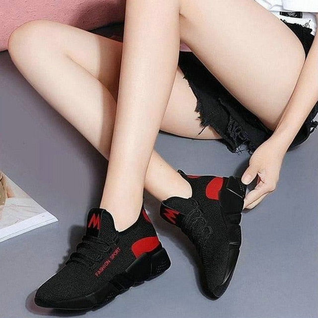 Women Sneakers Fashion autumn shoes winter Breathable Air Mesh Lace Up Casual Shoes Ladies Soft Flat Comfort Walking Shoes