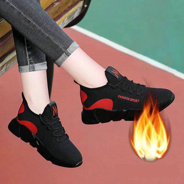 Women Sneakers Fashion autumn shoes winter Breathable Air Mesh Lace Up Casual Shoes Ladies Soft Flat Comfort Walking Shoes